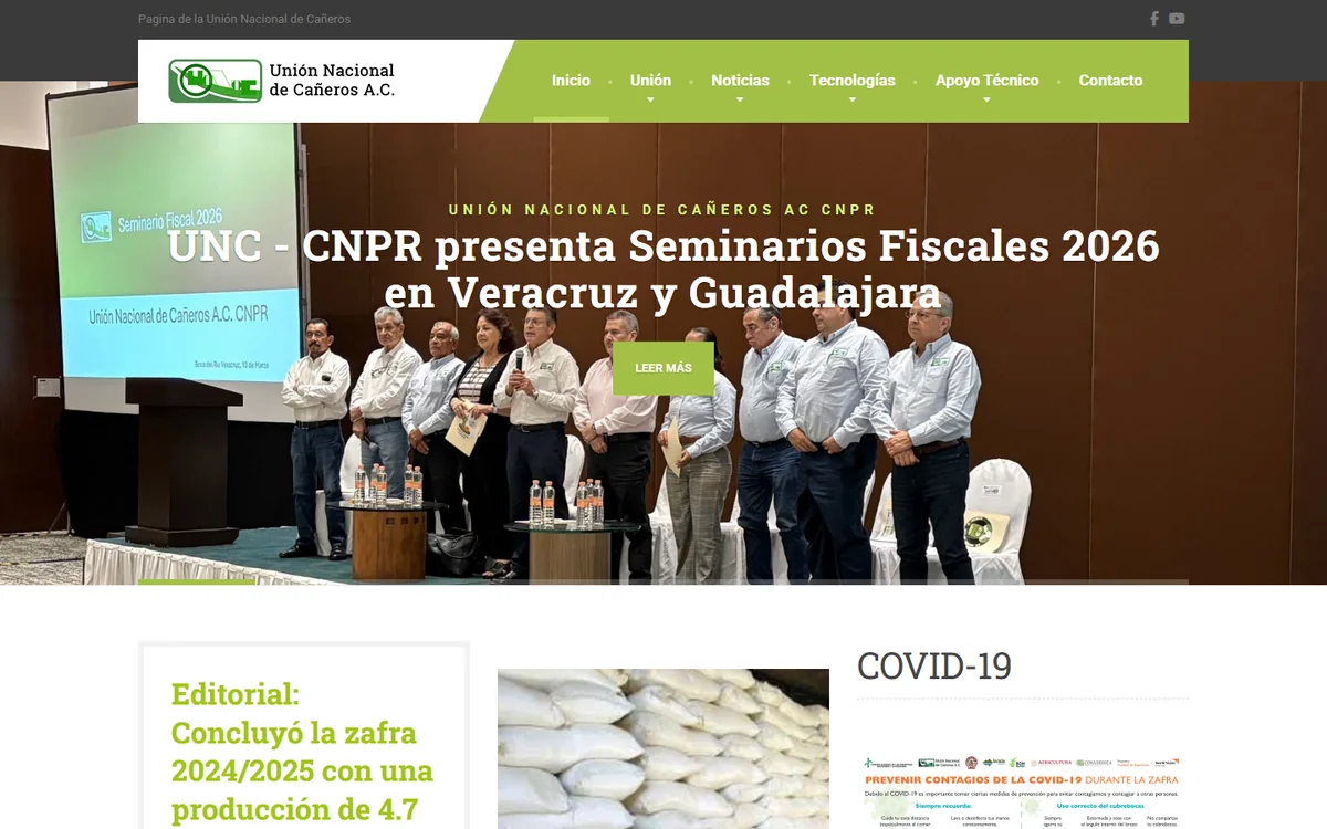 Página principal de caneros.org.mx en escritorio