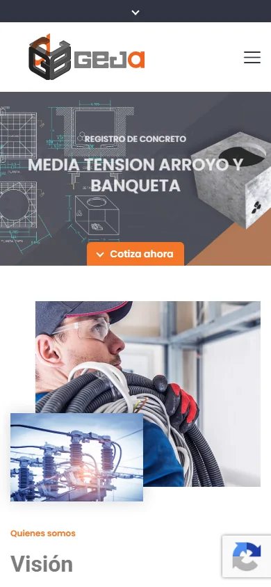 geja.mx visto en un teléfono móvil
